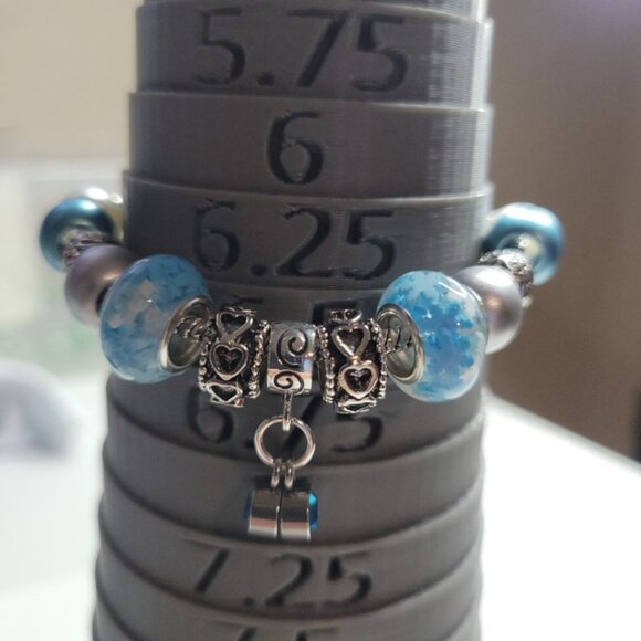 NWT Pandora Style Charm Bracelet Winter Wonderland Blue, Snowflake, Premium S/M - Picture 3 of 7